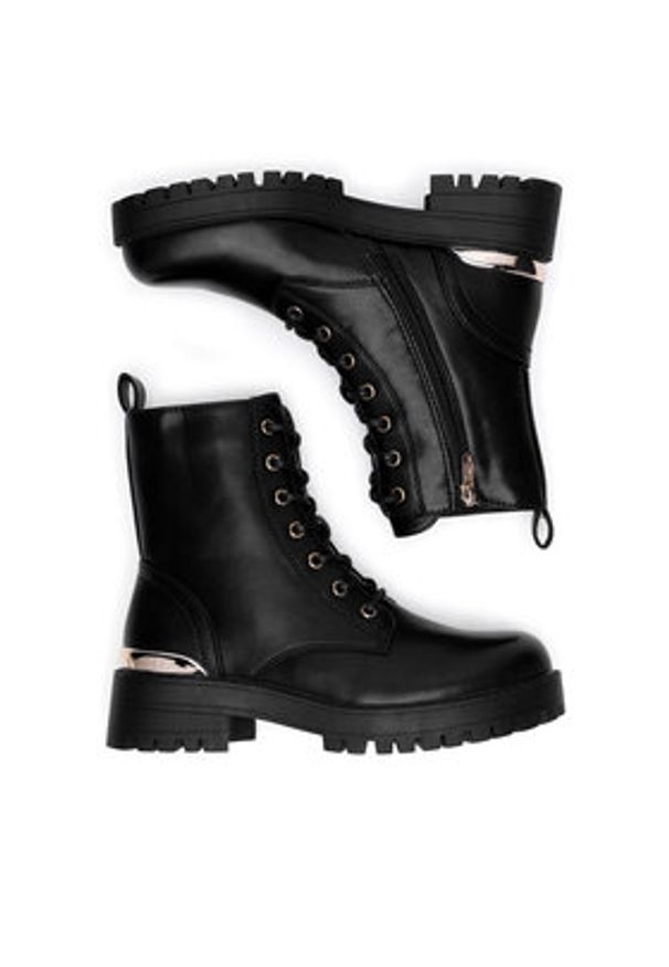 DeeZee Trzewiki HY13202-7 Czarny. Kolor: czarny. Materiał: materiał