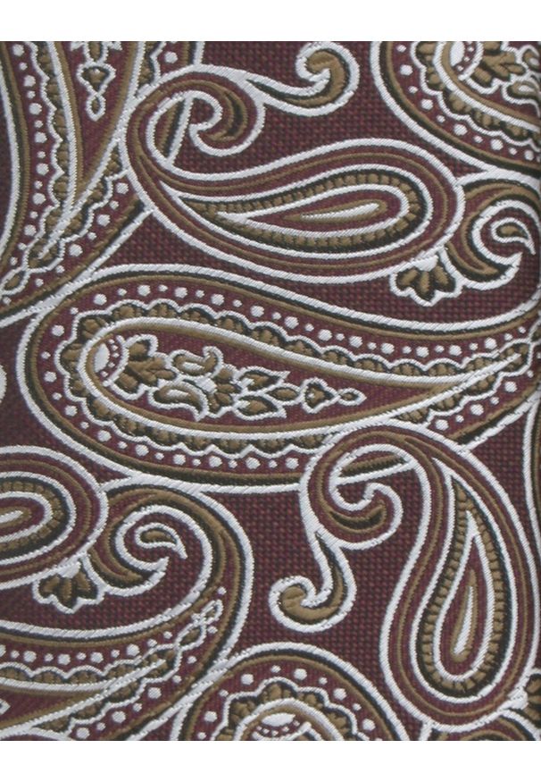 Krawat Męski - Angelo di Monti - Duży Wzór Paisley, Ciemny Mahoń. Kolor: brązowy, beżowy, wielokolorowy. Materiał: tkanina. Wzór: paisley. Styl: elegancki, wizytowy
