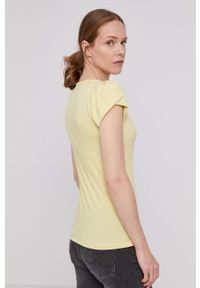 Pepe Jeans T-shirt Doris damski kolor żółty. Kolor: żółty. Materiał: dzianina. Długość: krótkie. Wzór: gładki #5