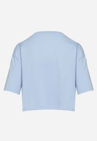 Born2be - Niebieski Bawełniany T-shirt o Szerokim Kroju z Krótkim Rękawem Branjas. Okazja: na co dzień. Kolor: niebieski. Materiał: bawełna. Długość rękawa: krótki rękaw. Długość: krótkie. Styl: casual