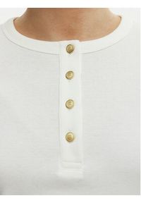 TOMMY HILFIGER - Tommy Hilfiger Bluzka WW0WW49629 Écru Slim Fit. Kolor: kremowy. Materiał: bawełna #3