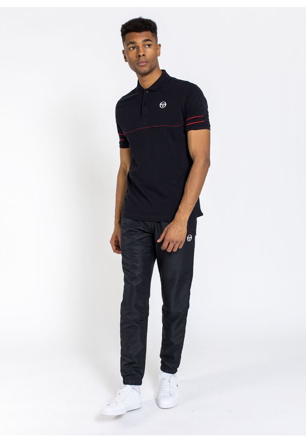 SERGIO TACCHINI - Koszulka męska Polo Sergio Tacchini Amarillis (39220-964). Okazja: na co dzień, na spotkanie biznesowe. Typ kołnierza: polo. Kolor: czarny. Materiał: dresówka. Styl: biznesowy, młodzieżowy, casual