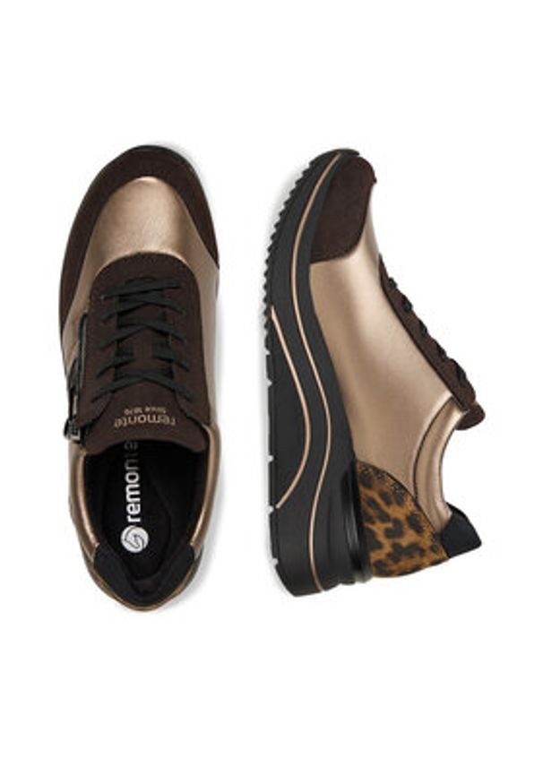 Remonte Sneakersy D0T09-91 Brązowy. Kolor: brązowy. Materiał: syntetyk, materiał