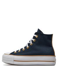 Converse Trampki Chuck Taylor All Star Lift Platform Herringbone Stripe A08860C Niebieski. Kolor: niebieski. Obcas: na platformie #2