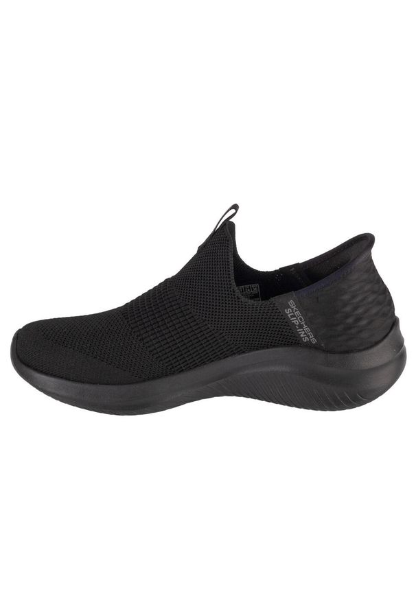 skechers - Buty sportowe Sneakersy damskie, Slip-Ins: Ultra Flex 3.0 - Cozy Streak. Kolor: czarny. Materiał: tkanina. Sport: turystyka piesza