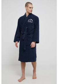 Karl Lagerfeld Szlafrok 215W2180 kolor granatowy. Kolor: niebieski. Materiał: tkanina, włókno #7
