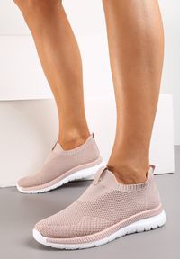 Renee - Różowe Buty Sportowe z Wsuwaną Elastyczną Cholewką Slaia. Kolor: różowy. Szerokość cholewki: normalna #3
