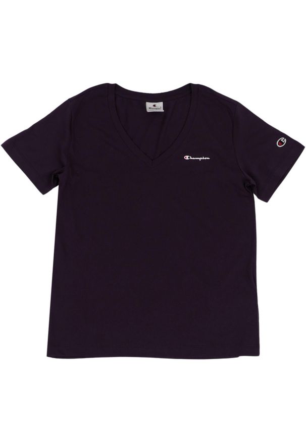 Koszulka damska Champion 117536. Kolor: fioletowy. Materiał: materiał, prążkowany