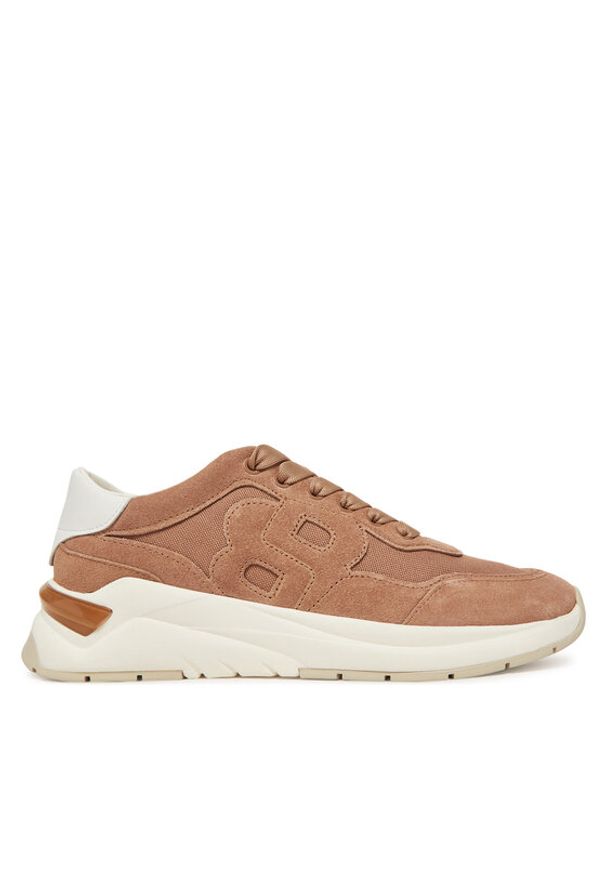 BOSS Sneakersy Skylar Runn 50541600 Brązowy. Kolor: brązowy. Materiał: zamsz, skóra