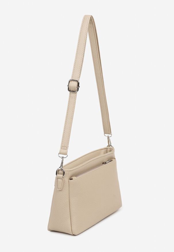 Born2be - Jasnobeżowa Elegancka Torebka Listonoszka w Małym Formacie Talzedi. Kolor: beżowy. Styl: elegancki