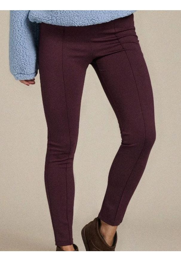 Sinsay - Legginsy z gumką w pasie - czerwony. Kolor: czerwony