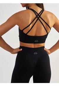 BESHAPED - Stanik Fitness BeShaped Gym Queen Bezszwowy. Kolor: czarny. Materiał: nylon. Sport: fitness