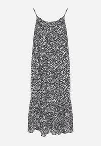 Born2be - Czarna Rozkloszowana Sukienka z Bawełny w Kwiatowy Wzór Nilaretia. Okazja: na co dzień. Kolor: czarny. Materiał: bawełna. Długość rękawa: na ramiączkach. Wzór: kwiaty. Sezon: lato. Typ sukienki: rozkloszowane. Styl: casual #7