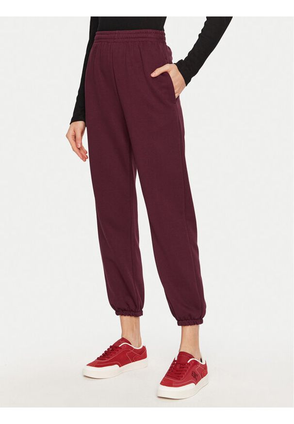 ViCOLO Spodnie dresowe TS0553 Bordowy Regular Fit. Kolor: czerwony. Materiał: bawełna, syntetyk