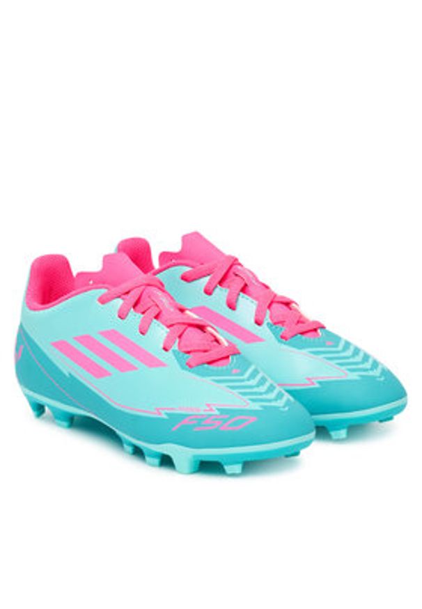 Adidas - adidas Buty do piłki nożnej F50 Club Messi Firm/Multi-Ground IH0932 Turkusowy. Kolor: turkusowy. Materiał: skóra