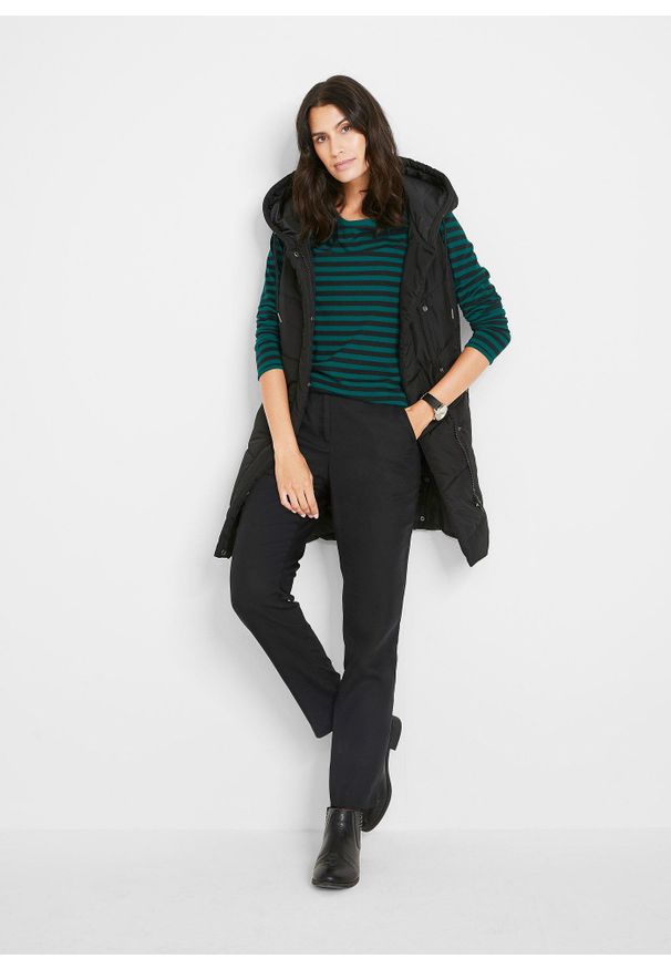 bonprix - Shirt z długim rękawem, z czystej bawełny organicznej. Kolor: czarny. Materiał: bawełna. Długość rękawa: długi rękaw. Długość: długie