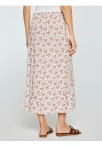 Big-Star - Spódnica damska midi w kwiatowy wzór perłowa Shimenita 103. Kolor: kremowy. Materiał: wiskoza, tkanina. Wzór: kwiaty. Sezon: lato #4