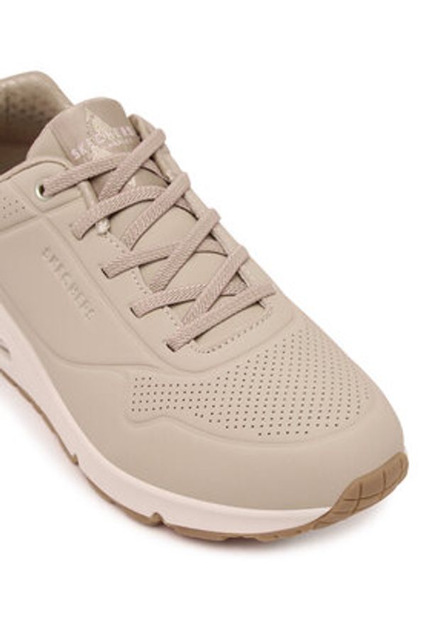 skechers - Skechers Sneakersy 155196 Beżowy. Kolor: beżowy. Materiał: skóra