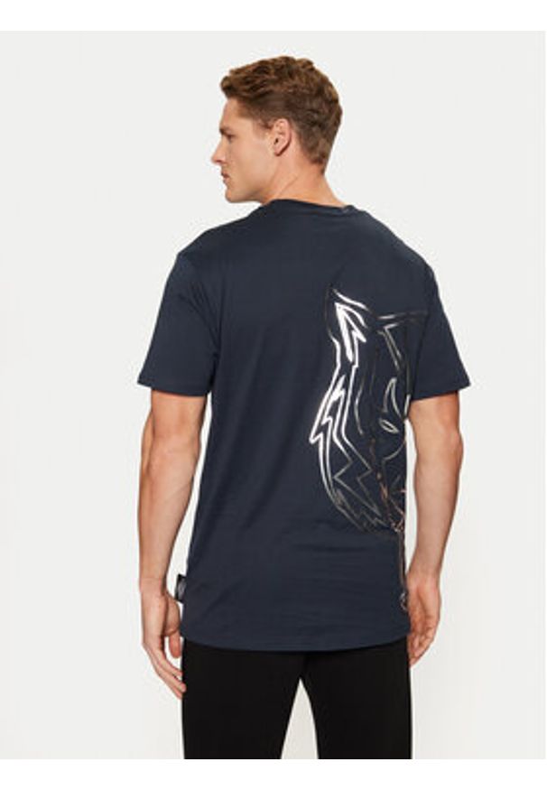 Plein Sport T-Shirt AADC MTK7913 STE003N Granatowy Regular Fit. Kolor: niebieski. Materiał: bawełna. Styl: sportowy