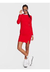 Tommy Jeans Sukienka codzienna Logo DW0DW15007 Czerwony Slim Fit. Okazja: na co dzień. Kolor: czerwony. Materiał: bawełna. Typ sukienki: proste. Styl: casual #4