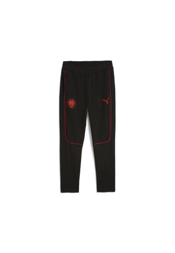 Puma - Męskie spodnie Casuals FC St. Pauli PUMA Black Red. Kolor: czerwony, wielokolorowy, czarny