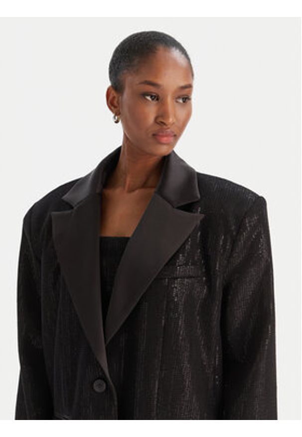 Eleh Marynarka EFW250252 Czarny Regular Fit. Kolor: czarny. Materiał: syntetyk