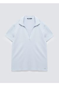 Big-Star - Koszulka damska polo z modalu niebieska Fremenka 400. Okazja: na co dzień. Typ kołnierza: polo. Kolor: niebieski. Materiał: dzianina, wiskoza, skóra, materiał. Sezon: lato. Styl: casual, sportowy #1