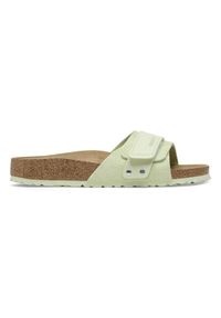 Birkenstock - Klapki damskie BIRKENSTOCK OITA W LENB/LEVE FADED LIME. Okazja: do pracy, na co dzień, na spacer. Kolor: zielony. Materiał: len. Styl: casual #1