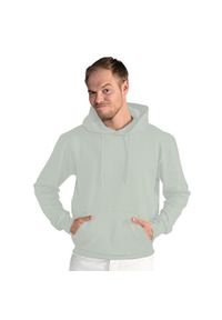 SG - Męska Gładka Bluza Sportowa Przez Głowę Kaptur. Kolor: biały. Wzór: gładki