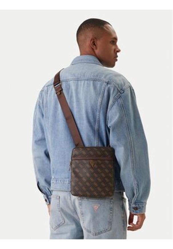 Guess Saszetka HMEVZL P2223 Brązowy. Kolor: brązowy. Materiał: skóra