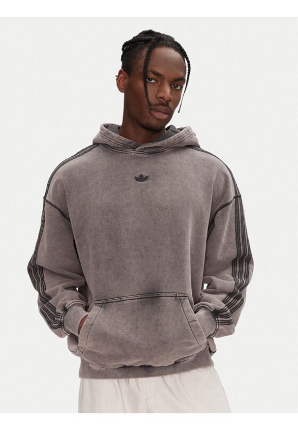Adidas - adidas Bluza Premium Essentials Retro JD0245 Szary Loose Fit. Kolor: szary. Materiał: bawełna. Styl: retro