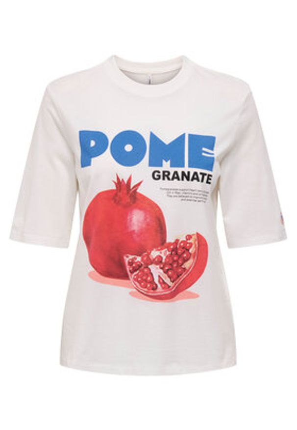 only - ONLY T-Shirt Phoebe 15351369 Biały Regular Fit. Kolor: biały. Materiał: bawełna