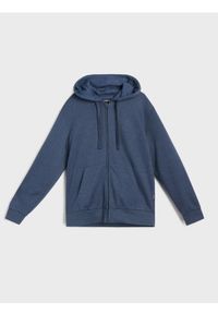Sinsay - Rozpinana bluza z kapturem i kieszeniami - granatowy. Typ kołnierza: kaptur. Kolor: niebieski