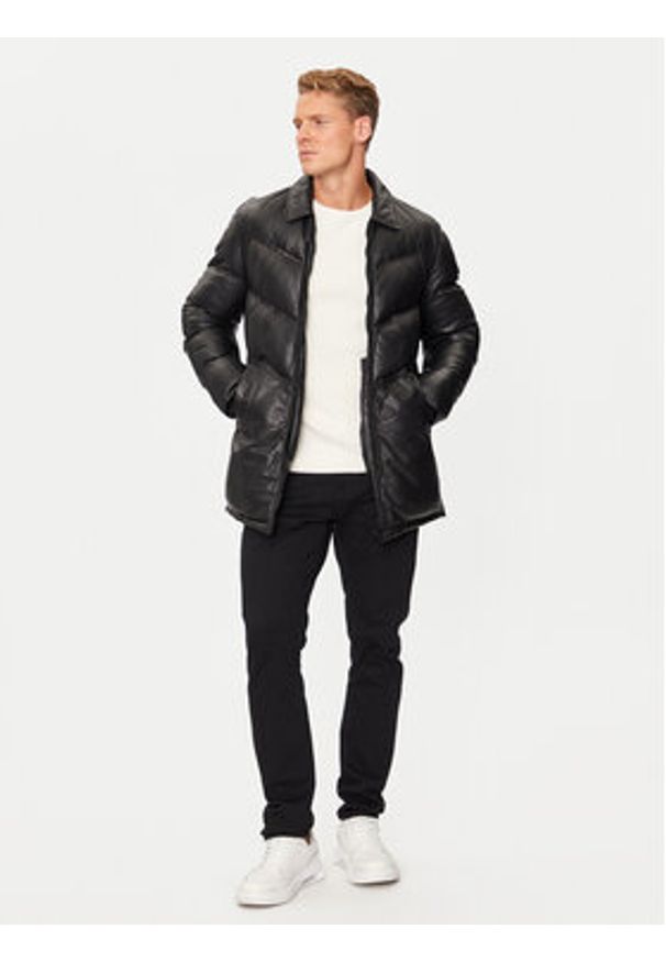 Serge Pariente Kurtka skórzana Mike Czarny Regular Fit. Kolor: czarny. Materiał: skóra