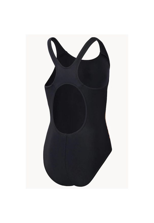 Dziewczęcy jednoczęściowy kostium kąpielowy Speedo Eco Placement Muscleback. Kolor: czarny, pomarańczowy, wielokolorowy