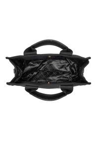 Ochnik - Czarna damska torebka typu tote bag. Kolor: czarny. Wzór: paski, aplikacja. Materiał: zdobione. Styl: casual, elegancki, klasyczny #2