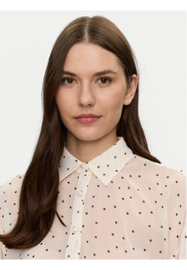 Brave Soul Koszula LSH-272DOTTICREA Écru Regular Fit. Materiał: syntetyk