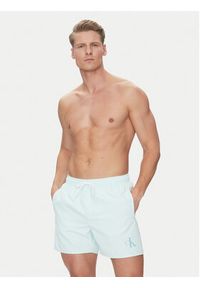 Calvin Klein Swimwear Szorty kąpielowe KM0KM01101 Zielony Regular Fit. Kolor: zielony. Materiał: syntetyk #3