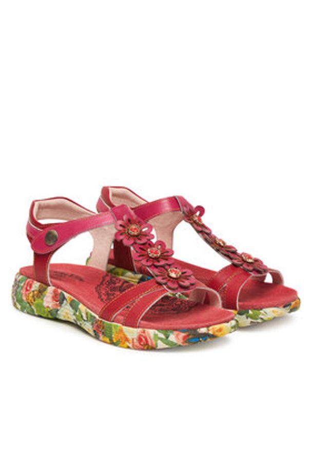 Laura Vita Sandały Sanao 54 Czerwony. Kolor: czerwony. Materiał: skóra