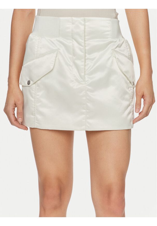 Calvin Klein Jeans Spódnica mini J20J223317 Écru Regular Fit. Kolor: kremowy. Materiał: syntetyk