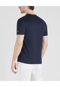 PAUL & SHARK - T-shirt z bawełny organicznej z logo. Kolor: niebieski. Materiał: bawełna. Wzór: nadruk. Styl: klasyczny #3