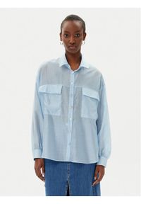 Rinascimento Koszula CFC0123656003 Błękitny Relaxed Fit. Kolor: niebieski. Materiał: syntetyk #1