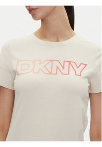 DKNY Sport T-Shirt DP5T1193 Beżowy Regular Fit. Kolor: beżowy. Materiał: bawełna. Styl: sportowy #4