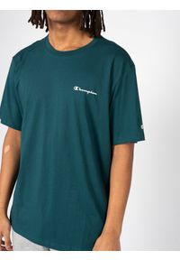 Champion - Chapion T-Shirt | 218292 | Mężczyzna | Zielony. Okazja: na co dzień. Kolor: zielony. Materiał: bawełna. Wzór: nadruk. Styl: casual, klasyczny, elegancki