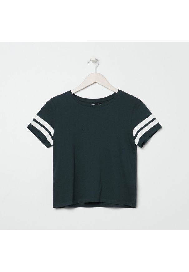 Sinsay - Koszulka - Khaki. Kolor: brązowy