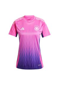 Adidas - Koszulka Germany 24 Away. Kolor: fioletowy, różowy, wielokolorowy. Materiał: materiał