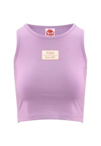 Damski tank top Kappa Authentic Stew Organic. Kolor: fioletowy, biały, wielokolorowy. Materiał: bawełna. Długość rękawa: bez rękawów. Sport: fitness