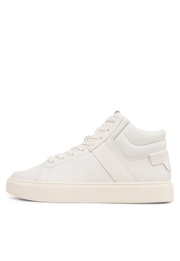 Calvin Klein Sneakersy High Top Lace Up Lth HM0HM01057 Biały. Kolor: biały. Materiał: skóra