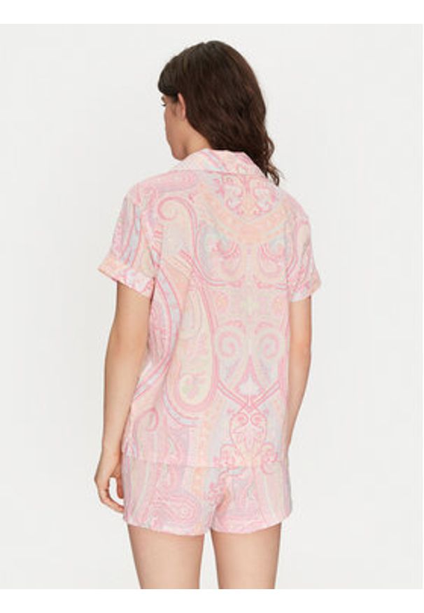 Lauren Ralph Lauren - LAUREN RALPH LAUREN Piżama ILN12403 Różowy Regular Fit. Kolor: różowy. Materiał: wiskoza