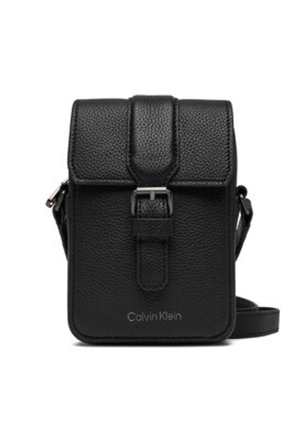 Calvin Klein Saszetka Leather Slim Flap Reporter LV04D3323G Czarny. Kolor: czarny. Materiał: skóra